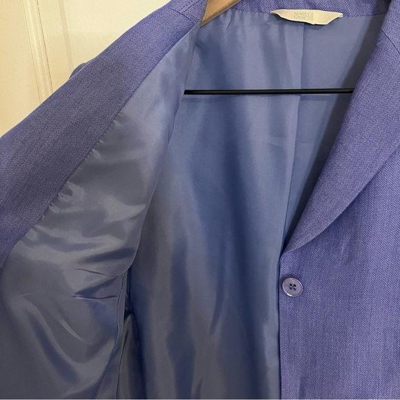 Marks & Spencer Linen-blend Ultraviolet Blazer - Picture 5 of 10